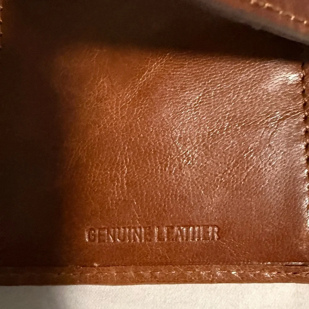 Lodis Brown Leather Wallet with zip top coin pouch and Gold Accents! NEW
